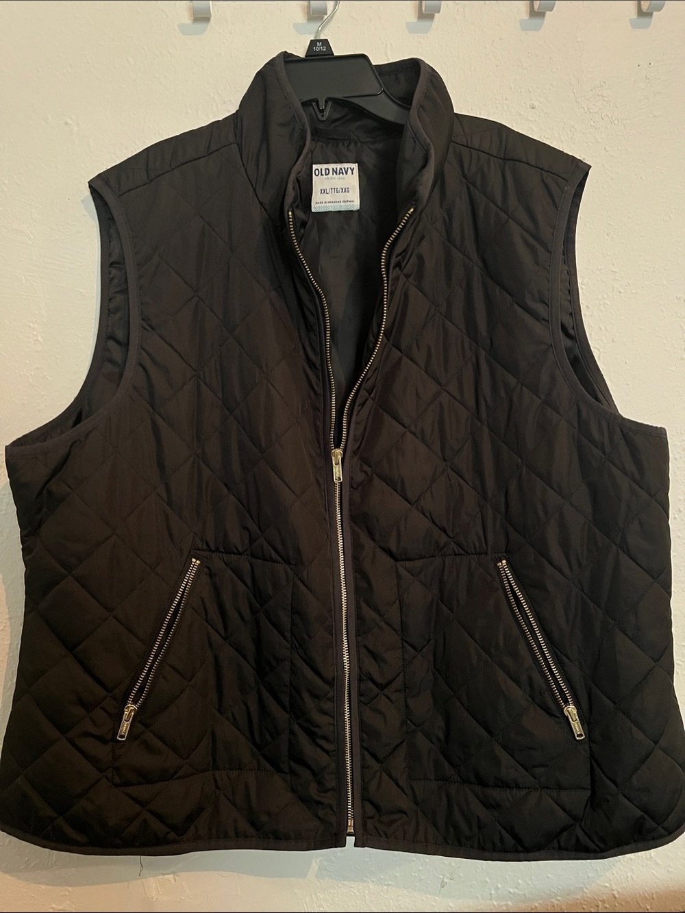 Old Navy Black Puffer Jacket with Gold-Tone Zipper